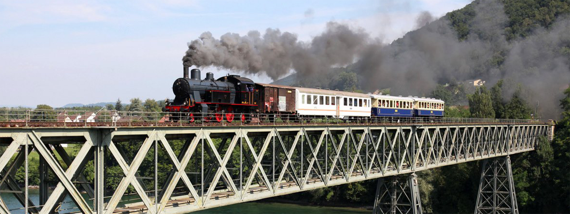 Sonderfahrt auf der Eisenbahnbrücke Hemishofen